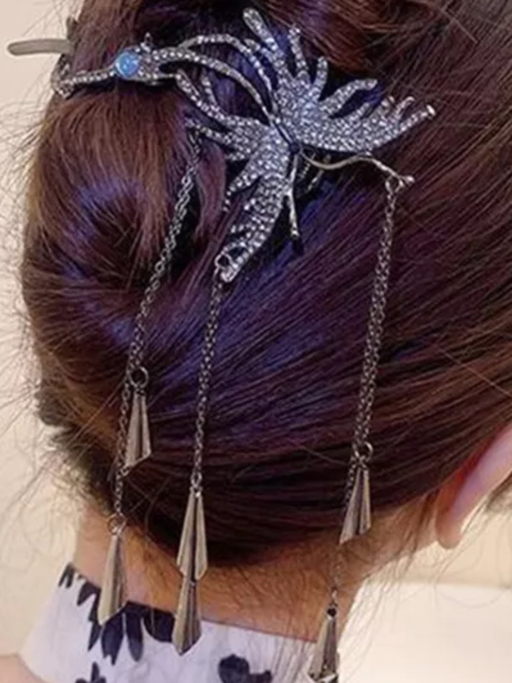 Vintage Butterfly Women Hair Claws Rhinestone Hair Clips Barrette Headwear Decor